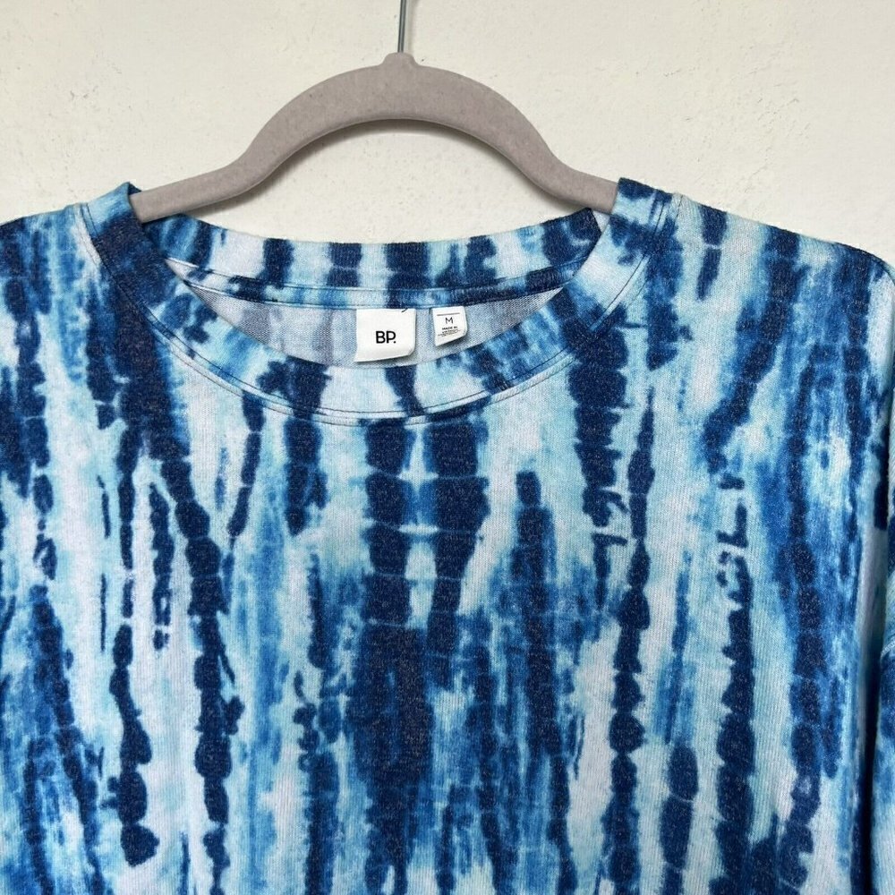 NWT NORDSTROM BP. Blue Tie Dye High-Low Tunic Sweatshirt MEDIUM Indigo blue - Picture 4 of 12
